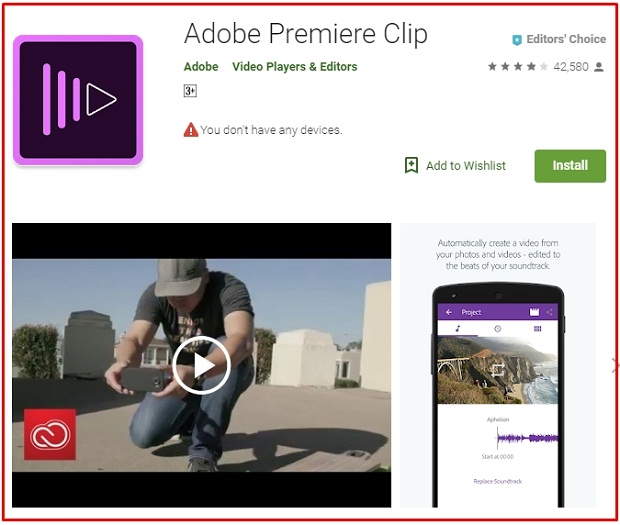 aplikasi editing video Android terbaik Adobe Premiere Clip